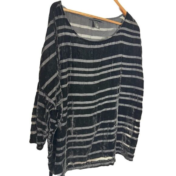 Lane Bryant Black Velvet Burnout Oversized Tunic Shirt Whimsigoth Witchy Goth 20 - Picture 1 of 6